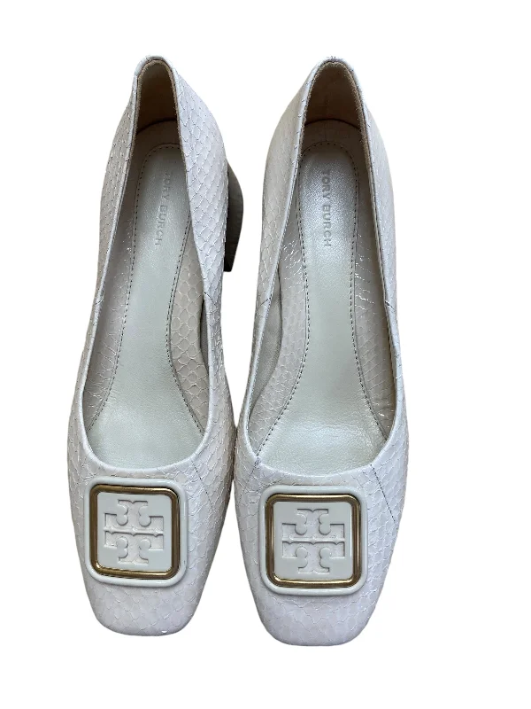 Trendy and versatile Shoes Heels Block By Tory Burch In Brown & Cream, Size: 9
