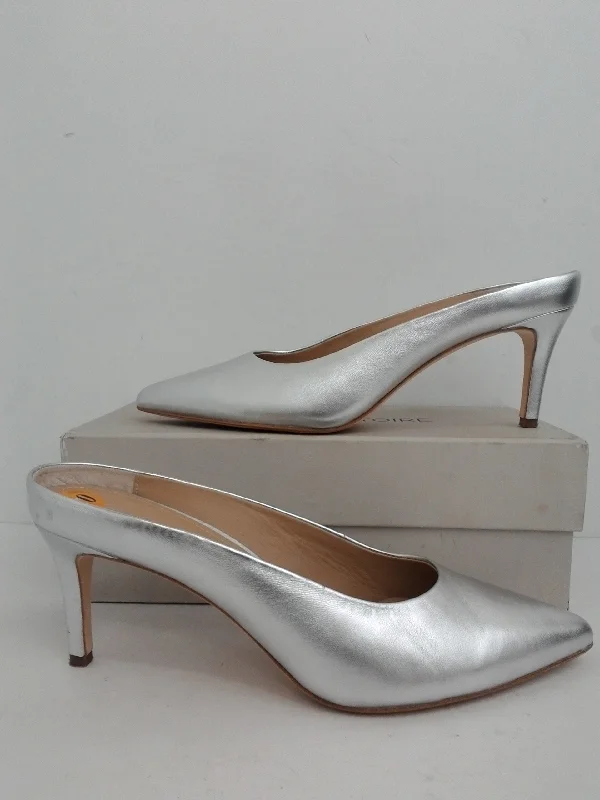 Trendy Items Pour La Victoire Women's Silver Leather Mule Size 10