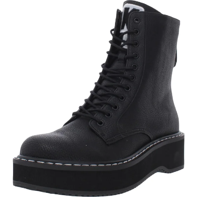 Playful Style Kendall + Kylie Hunt Women's Faux Leather Lace-Up Combat Boot