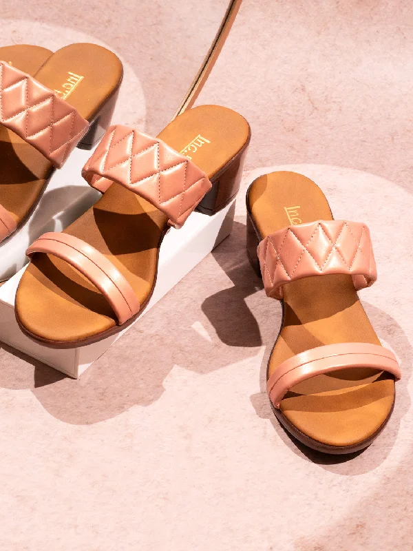 Hooded design Women Pink Solid Block Heels