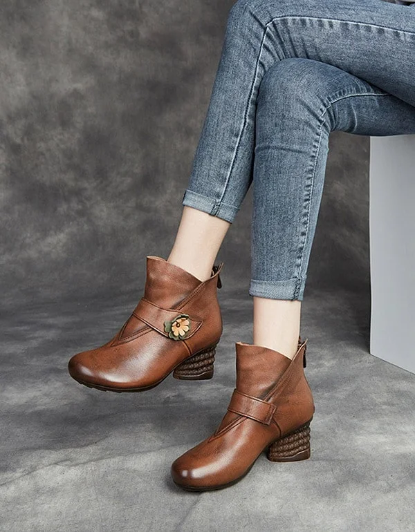 High-end atmosphere Autumn Winter Thick-Heel Retro Chunky Boots