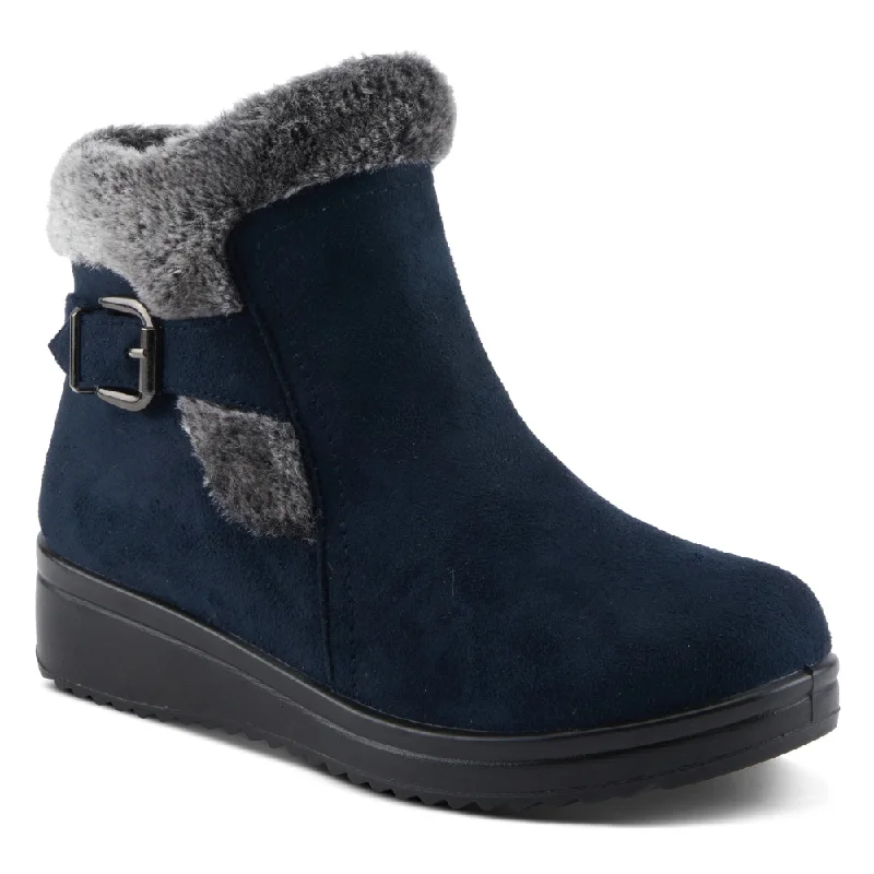 Classic Series Spring Step Santuzza Navy Waterproof Microsuede Bootie (Women's)