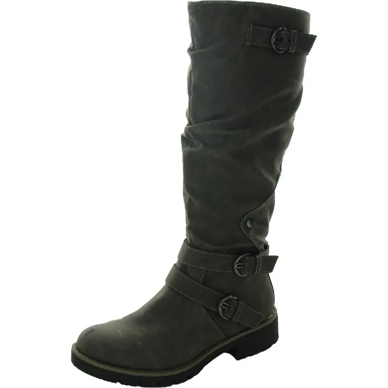 Comfortable Design Sun + Stone Womens Brinley Faux Leather Tall Knee-High Boots