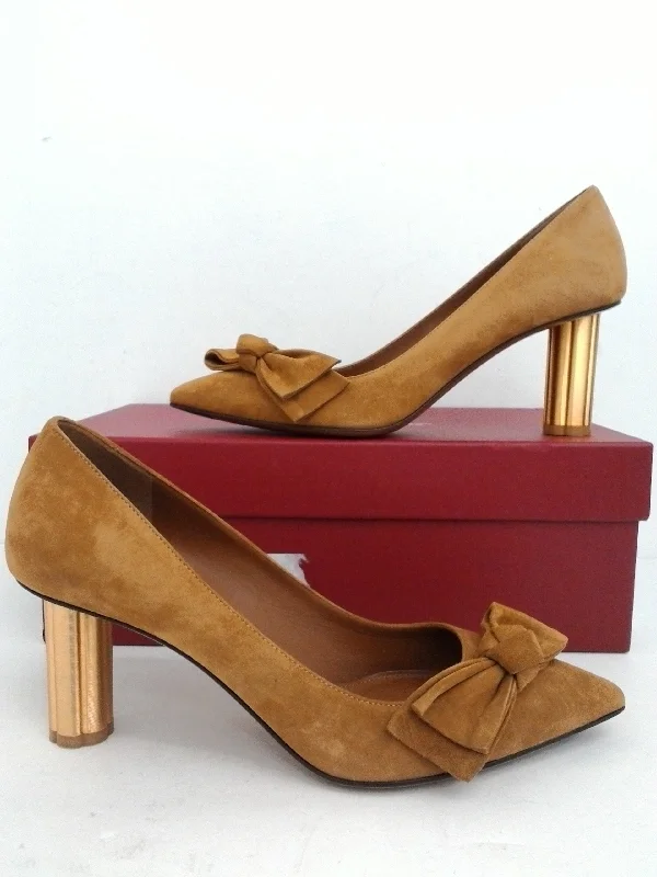 High-end Fabrics Salvatore Ferragamo Women's  Garlate Viscuna Suede Size 7.5 B
