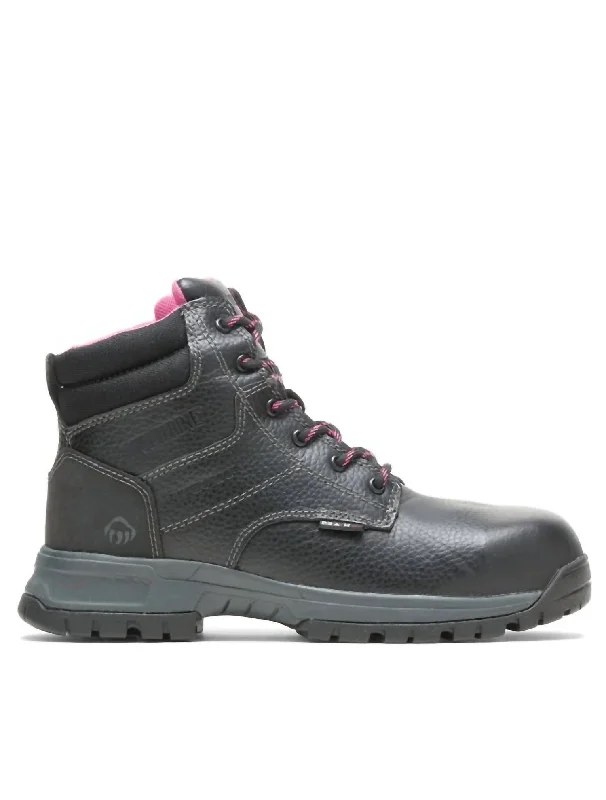 British casual Women's Piper Waterproof Composite-Toe 6" Work Boot - Wide Width In Black