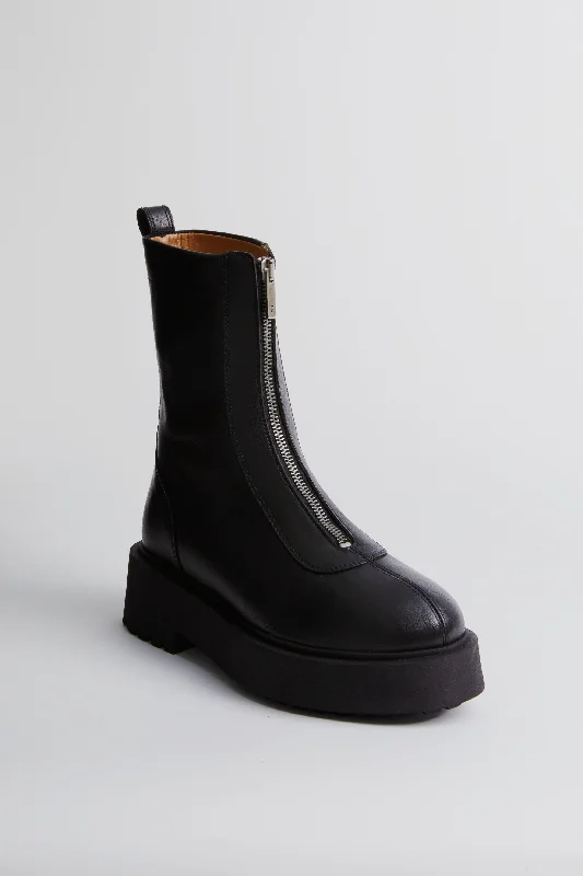 High-quality fabrics Black Leather Alma Boots