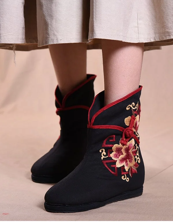 Fun and cute National Style Embroidered Handmade Winter Boots