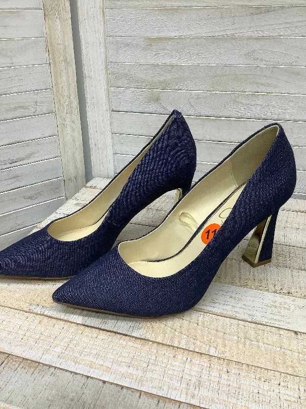 Stunning Fashion Shoes Heels Block By Jessica Simpson In Blue Denim, Size: 11