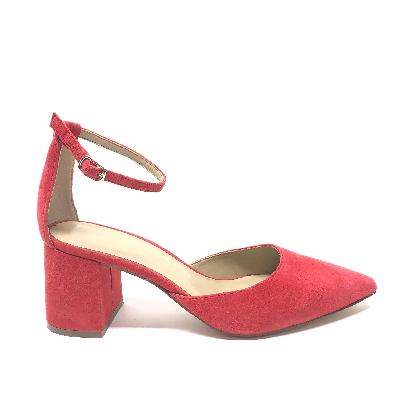 Black And White Style Shoes Heels Block By Ann Taylor In Red, Size: 8