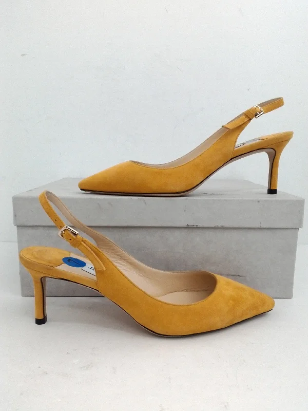 Innovative Design Jimmy Choo Women's Erin Saffron Suede Heels Size 37