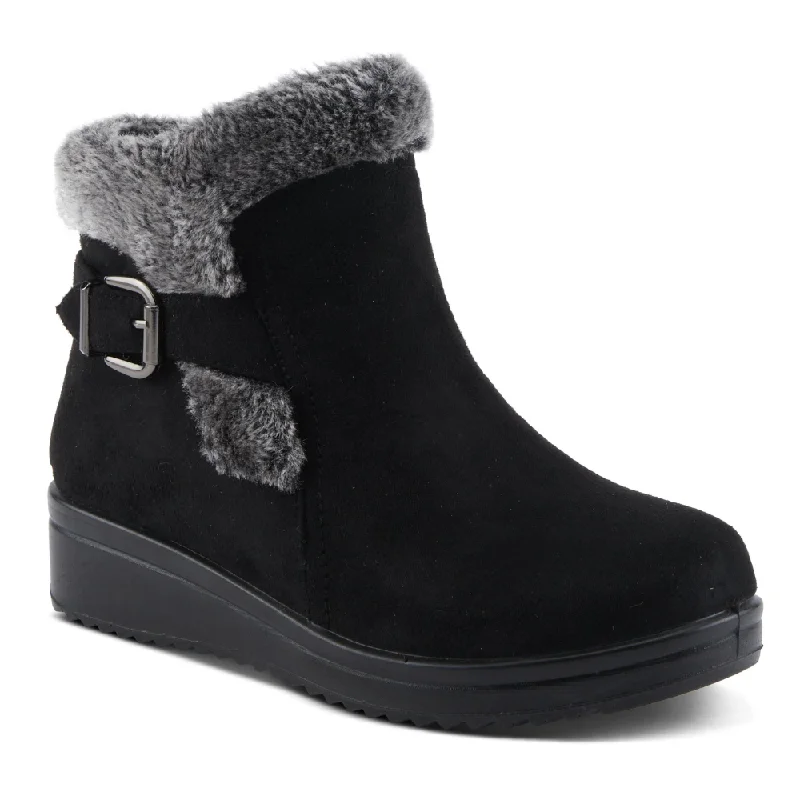 Cool Breeze At Night Spring Step Santuzza Black Waterproof Microsuede Bootie (Women's)