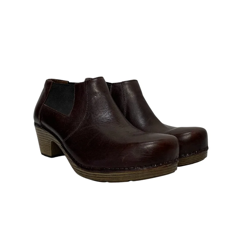 High-waisted pants style DANSKO/Heels/US 7/Leather/BRW/Heel Leather Brown Clog