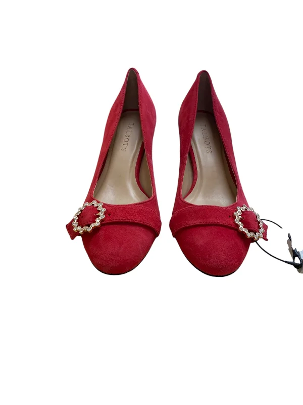 Trendy Traveler Shoes Heels Block By Talbots In Red, Size: 7