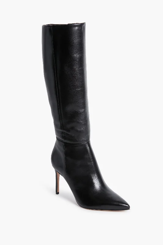 Casual And Versatile Black Mikki Up Boots