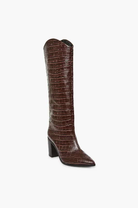 Elegant And Noble Dark Chocolate Maryana Block Heels