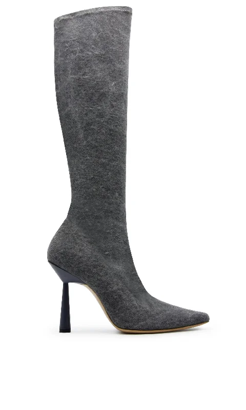 Sports Fitness Wear Rosie 8 Denim Boots In Anthracite Denim