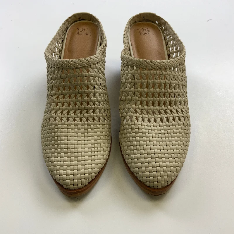 Diamond Series Shoes Heels Block By Time And Tru In Beige, Size: 8.5