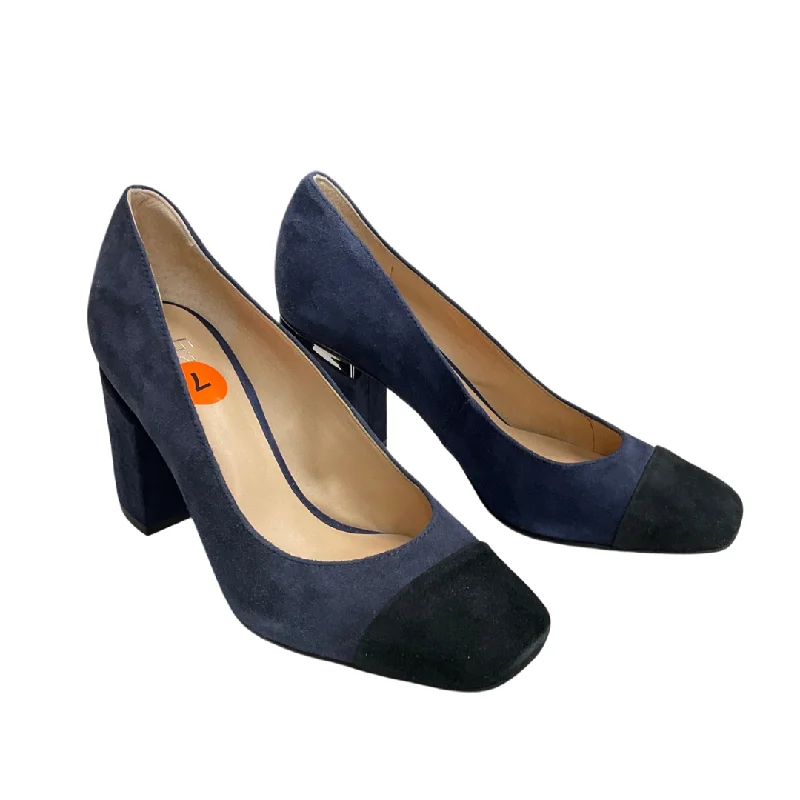 Dynamic Fashion Shoes Heels Block By Franco Sarto In Blue, Size: 7