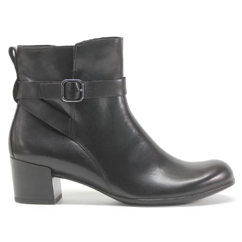 Noble Temperament Dress Classic 35 Full Grain Leather Women's Ankle Heel Boots