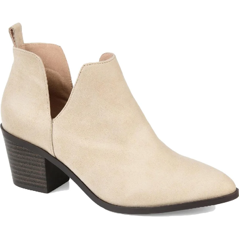 Simple Solid Color Journee Collection Womens Lola Block Heel Ankle Boots