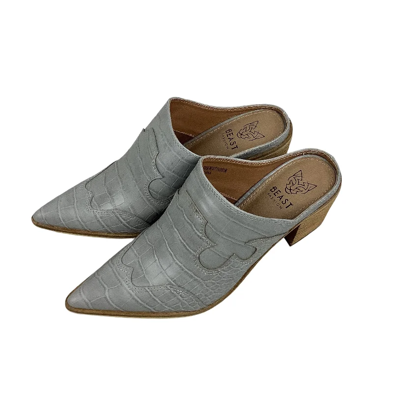 Warm Winter Series Shoes Heels Block By Clothes Mentor In Grey, Size: 6.5