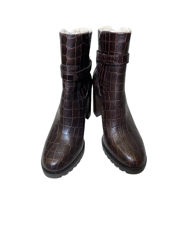 Sports suit style Shoes Heels Block By Paige In Brown, Size: 9.5