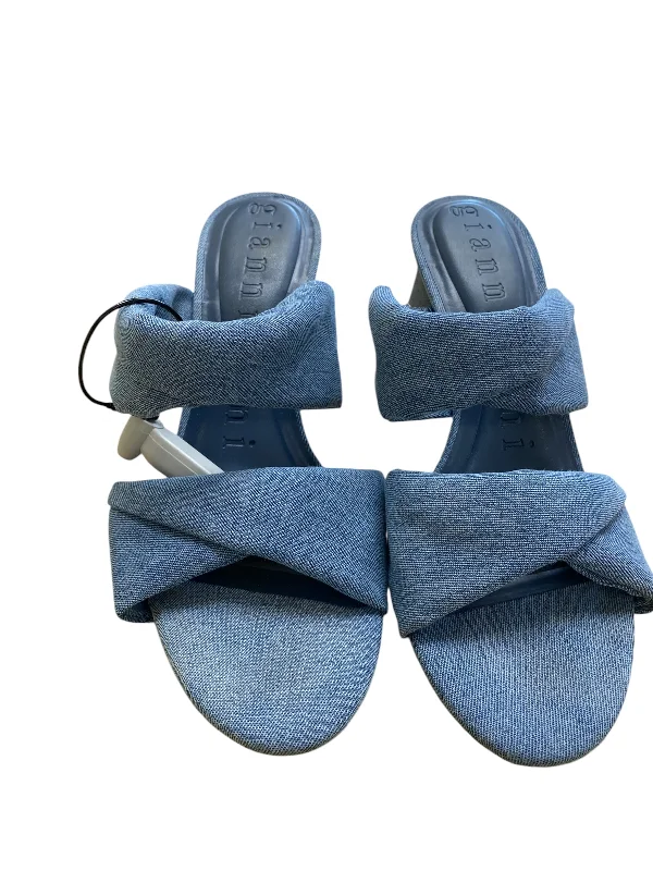 Casual And Versatile Shoes Heels Block By Gianni Bini In Blue Denim, Size: 8.5
