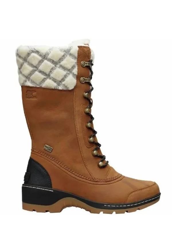 Fashionable And Versatile Women's Whistler Tall Winter Boots In Camel Brown/black