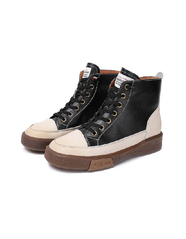 High-end Fabrics Winter Leather Plush Comfy Casual Sneakers
