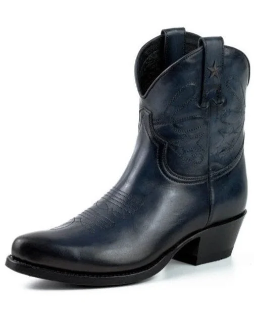 Sports Zipper Style GENUINE LEATHER WOMEN'S BOOTS STAR