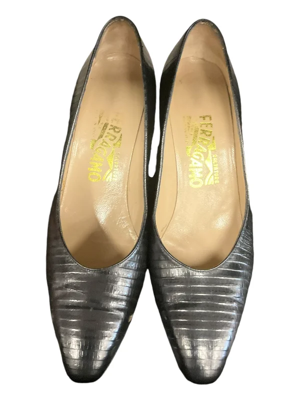 Single item design Shoes Heels Block By Ferragamo In Black, Size: 9.5