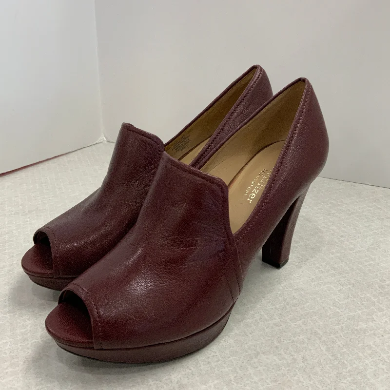 Warm And Comfortable Shoes Heels Block By Naturalizer In Maroon, Size: 8.5