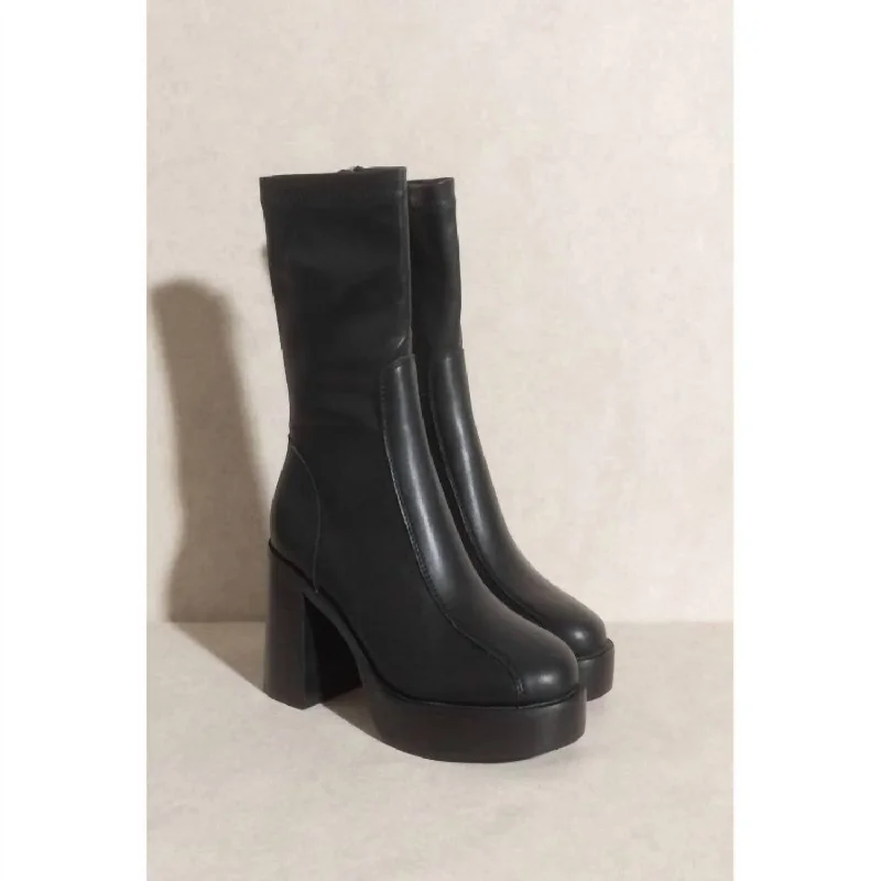 Single item design Platform Short Boot In Black
