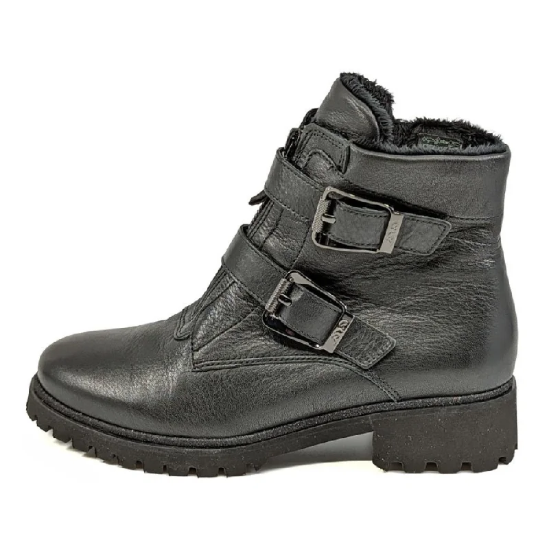 Elegant And Lazy Ara Durant Black Leather Boot (Women's)