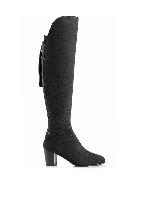Street Fashion Heeled Amira - Black Suede