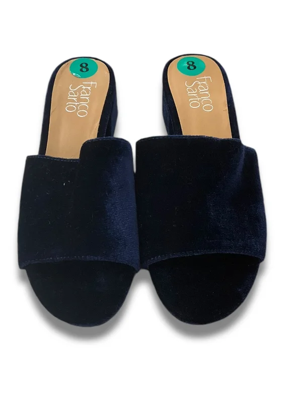Comfortable And Simple Shoes Heels Block By Franco Sarto In Blue, Size: 8
