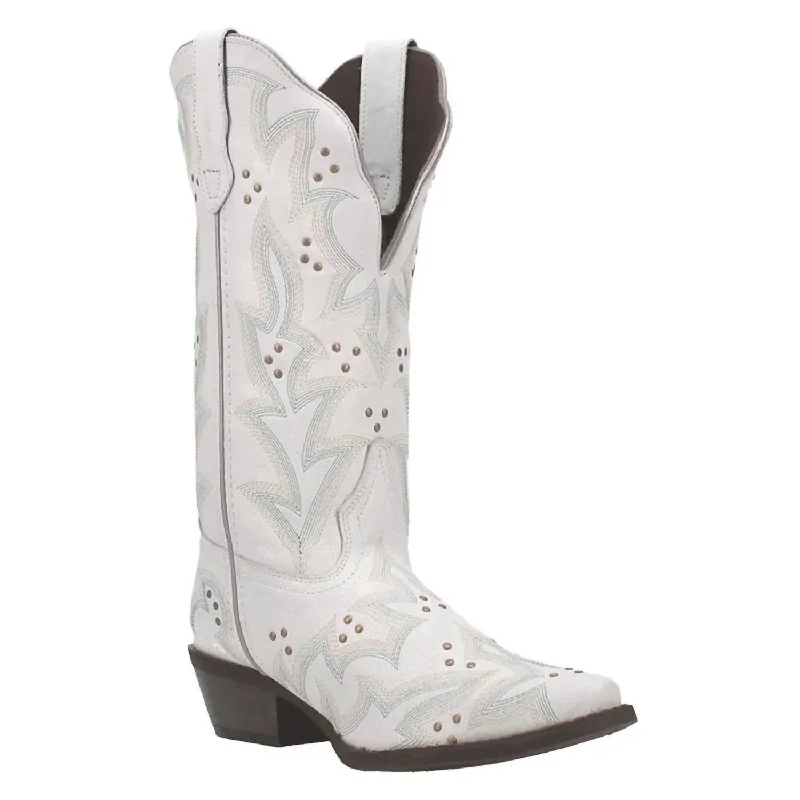 Romantic And Fresh Ladies Adrian Snip Toe Western Cowboy Boot In White