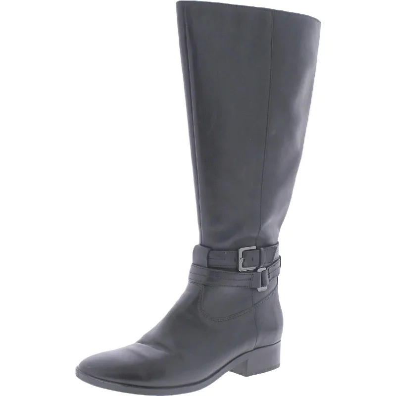 Hooded design Naturalizer Womens REID Leather Wide Calf Knee-High Boots