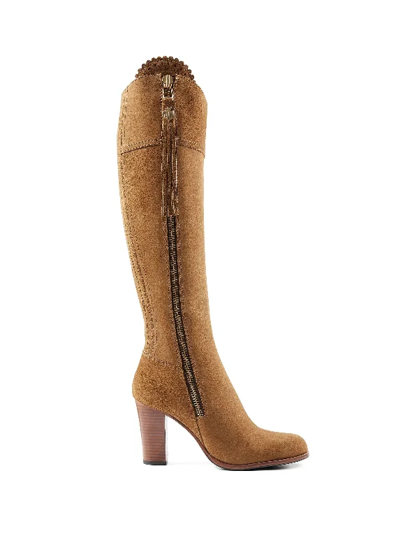 Fresh And Natural High Heeled Regina (Regular Fit) - Tan Suede