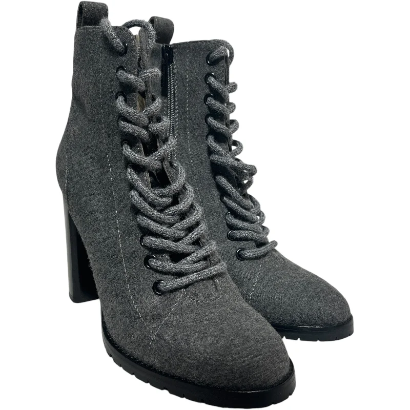 Trendy Items JIMMY CHOO/Heels/EU 38/Wool/GRY/BOOT HEELS
