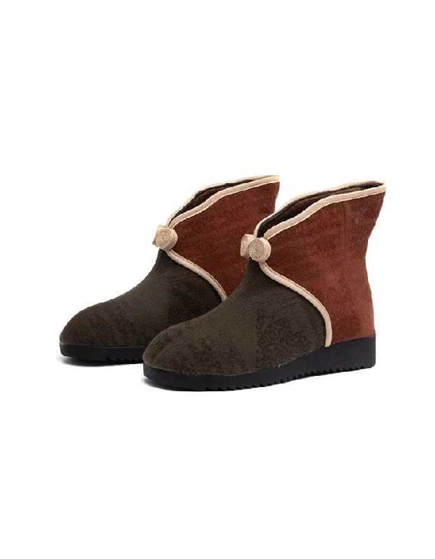 Free and comfortable Ethnic Style Comfortable  Winter Cotton Boots