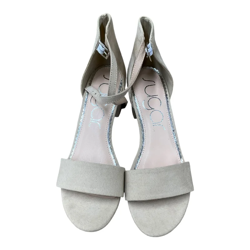 Ultra-lightweight Shoes Heels Block By Sugar In Beige, Size: 9.5