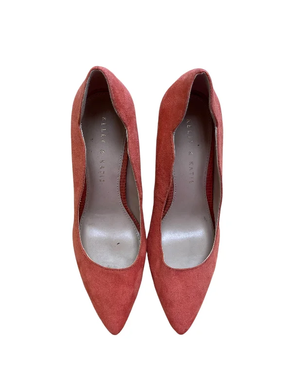 Comfortable down Shoes Heels Block By Kelly And Katie In Pink, Size: 7.5