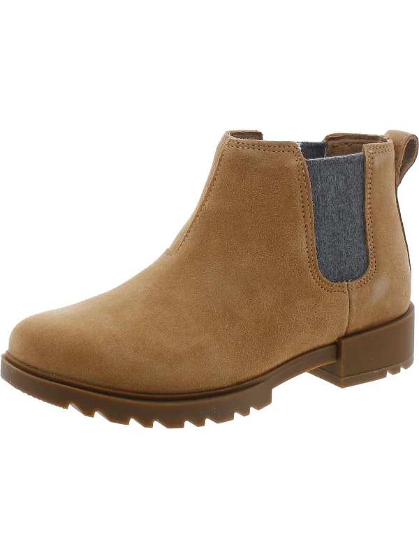 Simple research Emelie II Chelsea Womens Suede Slip On Ankle Boots