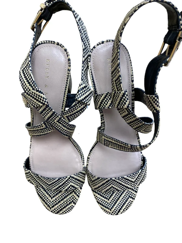 Stunning Fashion Shoes Heels Block By Kelly And Katie In Black & Tan, Size: 8.5