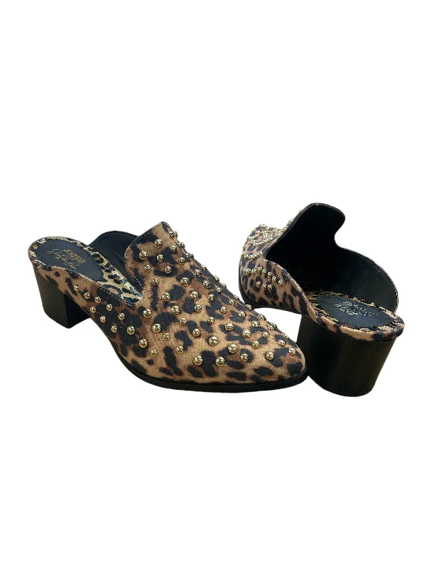 Casual And Versatile Shoes Heels Block By Just Fab In Animal Print, Size: 8