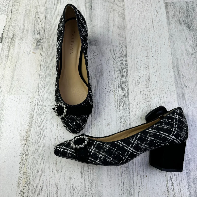 Sports fitness shoes Shoes Heels Block By Talbots In Black & White, Size: 7.5