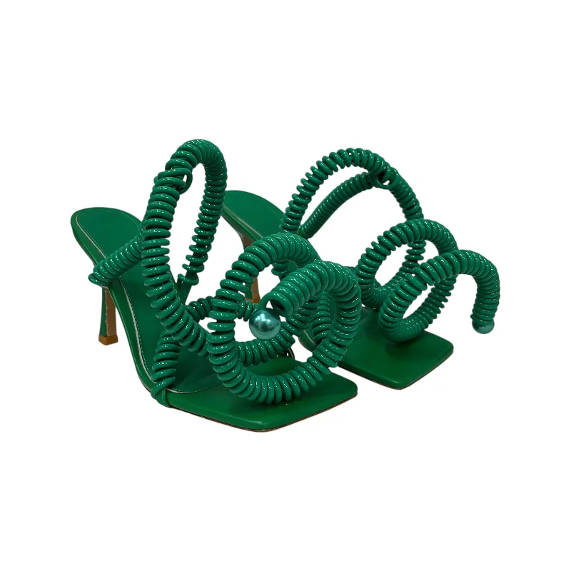 Warm And Comfortable BOTTEGA VENETA/Heels/US 7.5/Leather/GRN/WIDE CORD STRETCH