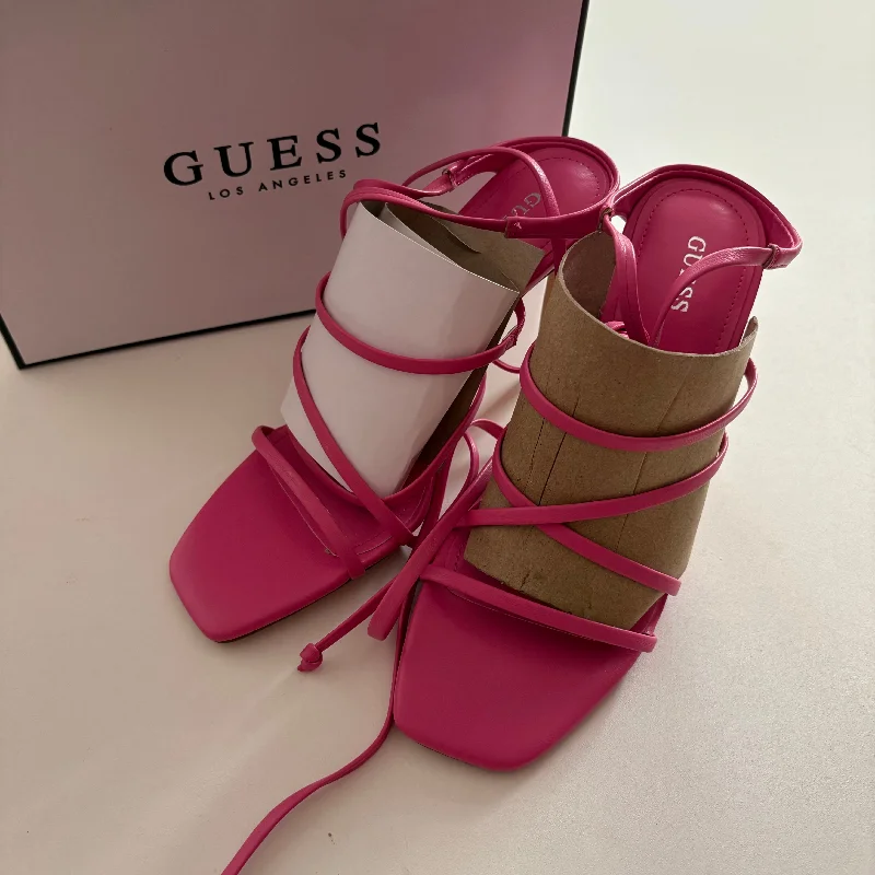 Trendy Traveler Shoes Heels Stiletto By Guess In Pink, Size: 7.5