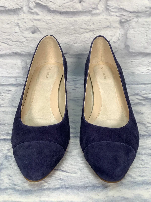 Cool Breeze At Night Shoes Heels Block By Cole-haan In Blue, Size: 10, Waterproof, Leather Outer
